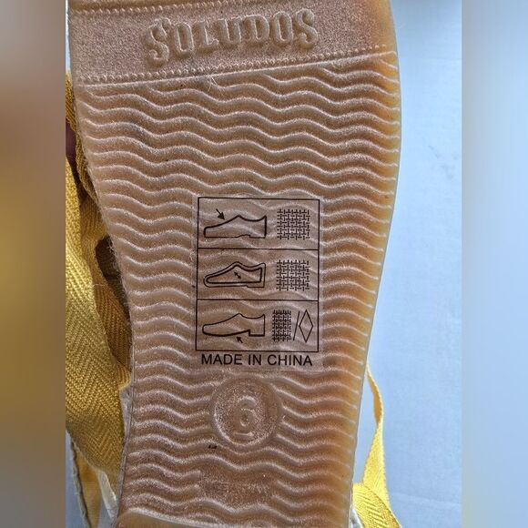Soludos® Lauren Espadrille Sandals in Marigold Gingham Check Size 6 - Picture 3 of 8